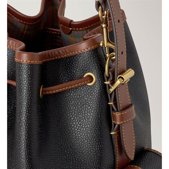 Mulberry Bucket Black & Cognac Scotchgrain